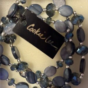 Cookie Lee Blue and Silver Bracelet